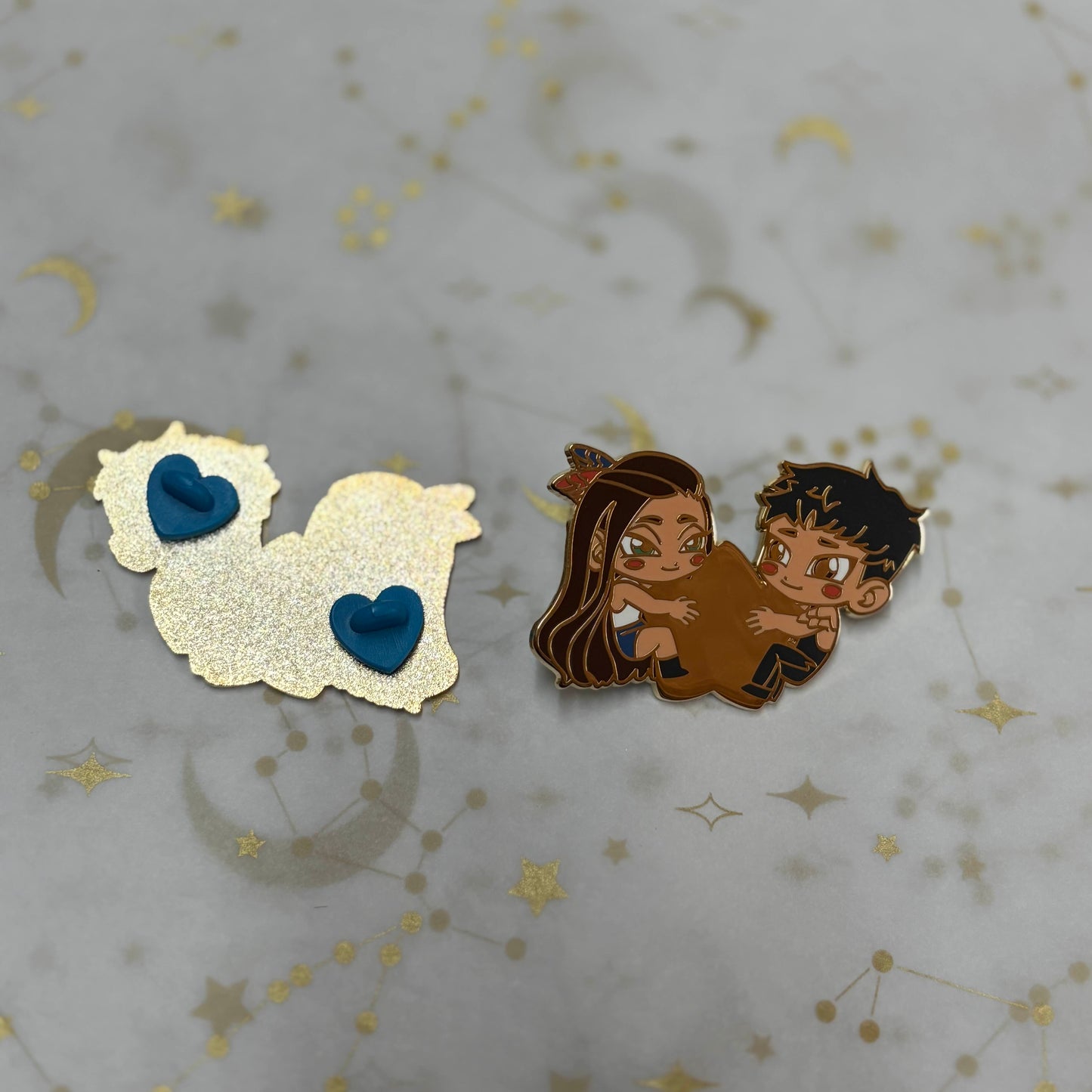 Tory & Darius Enamel Pin