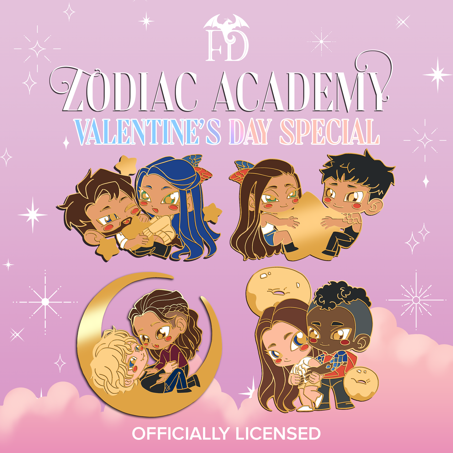 Zodiac Academy Valentine's Day Special: Ita Bag & 4 Enamel Pins