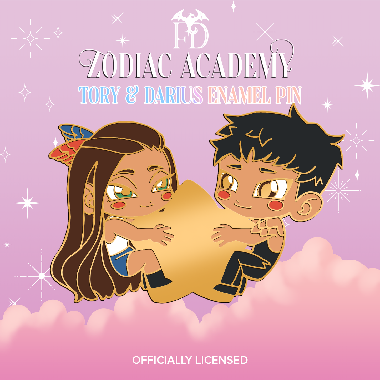 Tory & Darius Enamel Pin